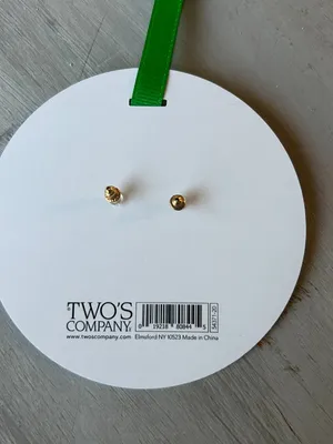 NWT Two's Company Pickleball Earrings Pink with Pearl Gift Accessory Pickleball thumbnail 6