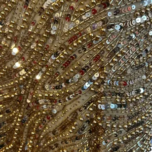 VTG Nite Line AJ Bari Gold Beaded Silk Dress Sweetheart Evening Gown 4 Trophy thumbnail 12