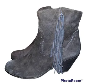 Sam Edelman Black Suede Fringe Louie Booties thumbnail 2