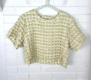 3.3 Field Trip Korean Streetwear Brand Cropped Bubble Top OSFM thumbnail 1