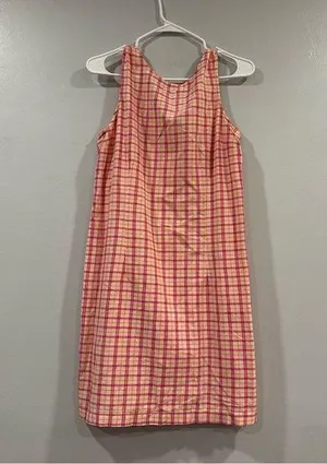 Faded Glory Pink Checkered Sleeveless Short Dress M? thumbnail 1