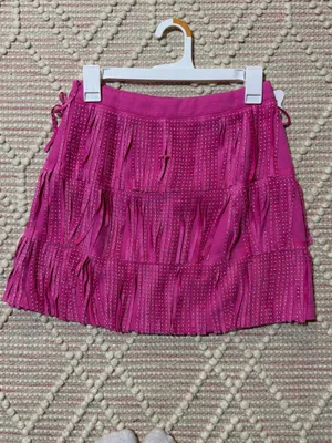 Pink fringe skirt thumbnail 2