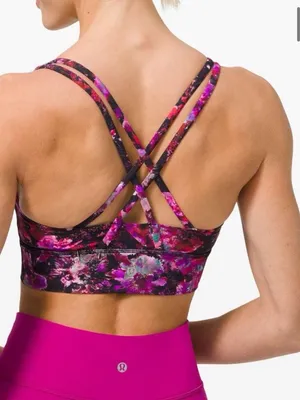 Lululemon purple and pink floral Energy sports bra size 6 thumbnail 2