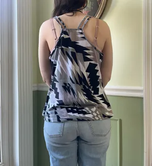 Lily Rose tribal black and gray tank top thumbnail 2