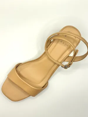 A New Day Shannon Tan Nude Flare Block Heel Sandals Ankle Strap Memory Foam 6.5W thumbnail 7