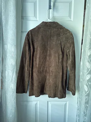 Vintage Leather Limited Suede Button-Up Jacket genuine leather women size L thumbnail 9