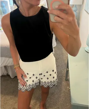Black faux leather top Size L thumbnail 1