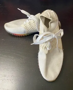 Light Cream Knit Lace-Up Sneakers thumbnail 1