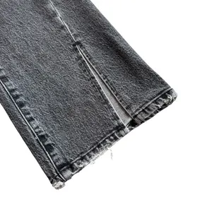 Good American Size 10/30 Curvy Twist Straight Leg Jeans Washed Black‎ Split Hem thumbnail 6