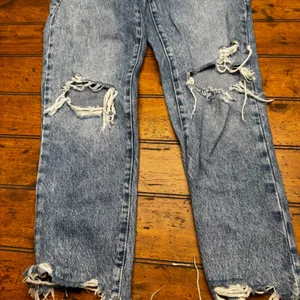 Garage Denim Mom Jeans Blue Distressed Ripped High Rise‎ Womens Size 03 26 thumbnail 2