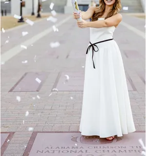 Meshki Penny Strapless Contrast Midi Dress - Ivory & Burgundy thumbnail 3