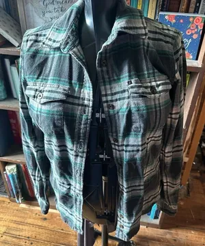Carhartt green plaid M western workwear button down shirt thumbnail 1