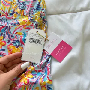 NWT Stella Parker UPF 50 Skort Skirt Blue Floral Paisley Medium Tennos Golf thumbnail 2