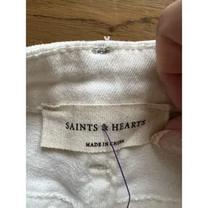 Saints & Hearts Women Size Small White Flare Jeans Boho Y2K Bell Bottom Hippie thumbnail 3