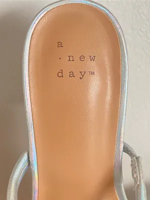 a new day Holographic Metalic Strappy Block Heel Sandal thumbnail 8