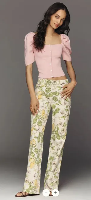 MOTHER Kick It Mid-Rise Straight-Leg Lemon Jeans thumbnail 1
