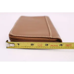 Brown Vinyl Tan Zip Around Wallet Removable Card Holder Organizer NEW Vintage thumbnail 9