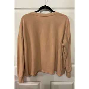 By Together Y Collection Smiley Face Sweatshirt Oversized Fleece Raw Hem, sz S thumbnail 6