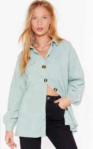 Nasty Gal Corduroy Shirt Oversized thumbnail 1
