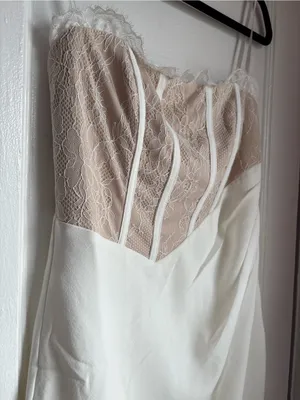 Angel Biba White Lace Corset Mini Dress NWT Size US Small (AU 8) thumbnail 5