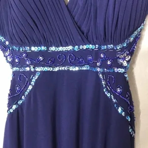 Nightway navy blue open back low cut prom holiday dress size 4 thumbnail 7