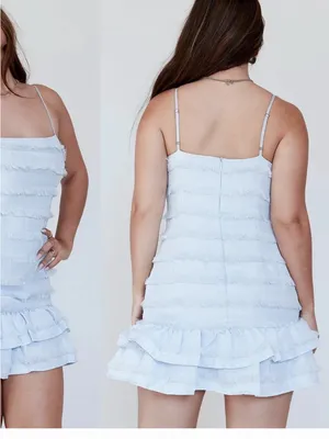 PRINCESS POLLY Molina Mini Dress in Light Blue thumbnail 2