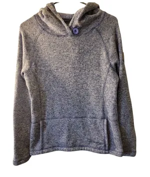 Browning‎ Women's Blue Purple Heathered Fleece Hoodie Sweatshirt Size M thumbnail 1