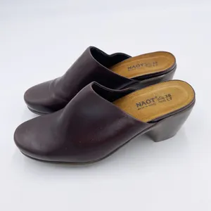 NAOT Eden Dream Leather Mule Clog Women's Size 38 US 7 Deep Brown Purple Boho thumbnail 5