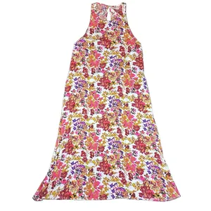 Natural Life Katie Floral Maxi Dress L XL Sleeveless Vibrant Boho Pockets Print thumbnail 4