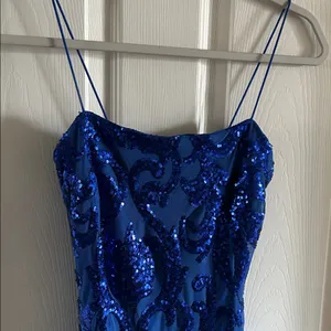 Windsor‎ Blue Sequin Mesh Stretchy Prom Homecoming Mini Dress Size XS thumbnail 6