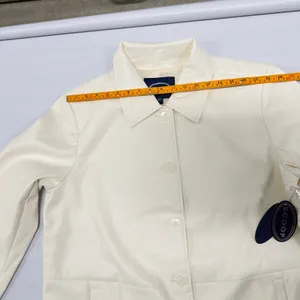 Scoop Womens Faux Leather Utility Trench Coat Winter White XL 16-18 NWT Longline thumbnail 8