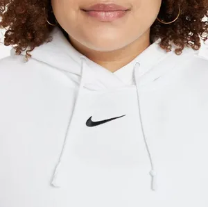 Nike Sportswear Oversized Fleece Hoodie Center Swoosh White Sz XXL thumbnail 3