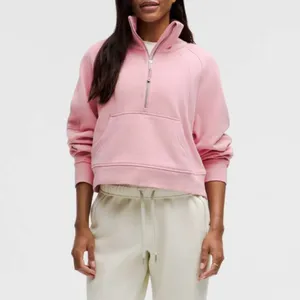 Lululemon Scuba Oversized Funnel Neck Half Zip Pink Tide Sweatshirt XS/S thumbnail 2