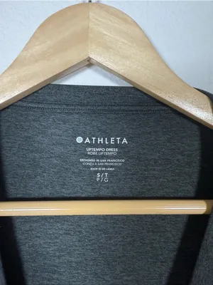 Athleta Uptempo Dress Long Sleeve Travel Work Dress Pockets Grey Size S thumbnail 8