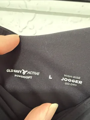 OLD NAVY Black High-Waist Jogger Pants Size Large thumbnail 8
