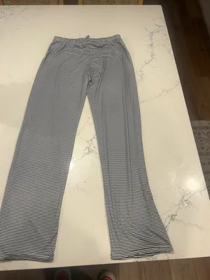 Black & White Striped Lounge Pants size medium thumbnail 2