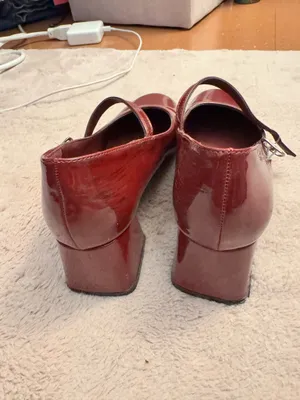Cider FAUX PATENT LEATHER CHUNKY HEELED MARY JANE SHOES thumbnail 6