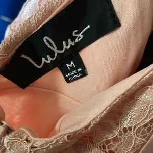 Lulus New Wishful Wanderings Blush Pink Lace Sleeveless Tie Back Midi Dress M thumbnail 3