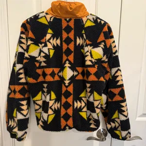 FREE PEOPLE MOVEMENT Rocky Ridge‎ Jacket Fleece size Small Black, Orange Print thumbnail 6