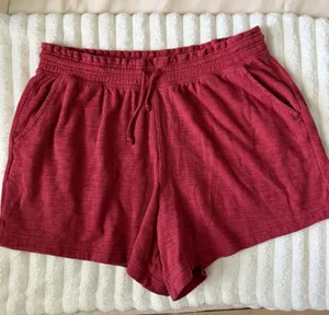 Aerie Women’s Casual Drawstring Knit Shorts - Burgundy thumbnail 1