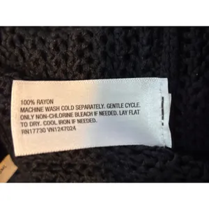 A New Day Skirt XS Black Crochet Open Knit Side Slit Tie Boho Beach Vacation thumbnail 6