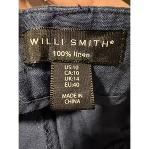 Willi‎ Smith Linen Shorts Women 10 Navy Blue Flat Front Casual Summer Coastal thumbnail 3