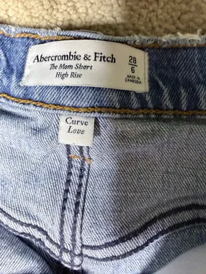 Abercrombie Curve Love High-Rise Distressed Denim Shorts - Light Blue thumbnail 3