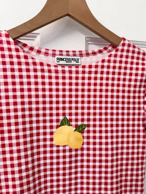 Princess Polly gingham lemon tshirt 6 thumbnail 4