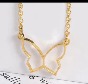 Butterfly Necklace Gold thumbnail 1