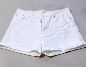 Levi's Denim Shorts White Distressed Rolled Cuff Women's Size 29 thumbnail 1