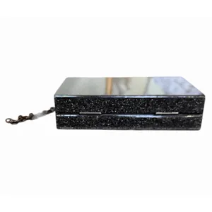 A New Day Black Pearl White Confetti Acrylic Box Clutch Chain Bag thumbnail 5
