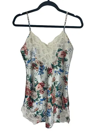 Victoria’s Secret Vintage Y2K 90s Floral Lace Mini Slip Dress Lingerie Gold Tag thumbnail 6
