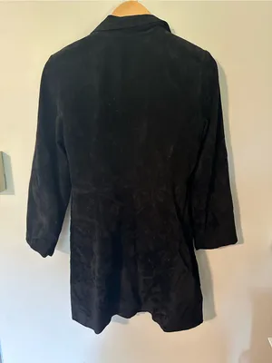 Real Clothes genuine suede leather trench coat black 2 thumbnail 5