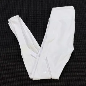 Alo Yoga XS Epic Legging White Compression Tight Workout Pant Gym Barre Mesh thumbnail 1